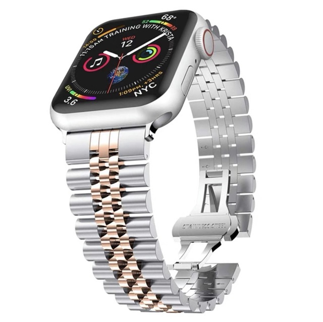 Metal Bracelet Band for Apple Watch 41mm 45mm 40mm 44mm Stainless Steel Sport Wrsitband for iWatch Series 7 Se 6 5 4 Watches