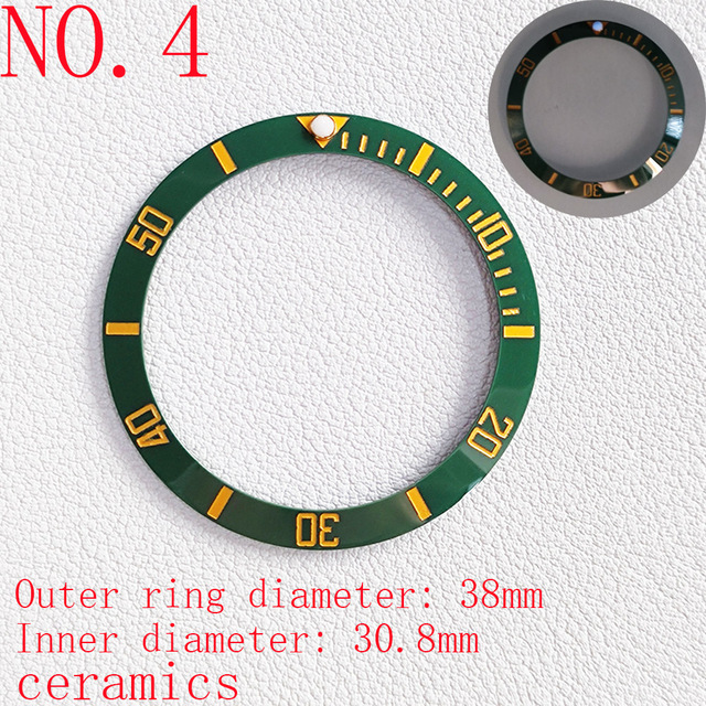 Black/Blue/Green Mens Watches Replacement Accessories Watch Face Bezel Ceramic Insert for 40mm Sub-automatic 38mm