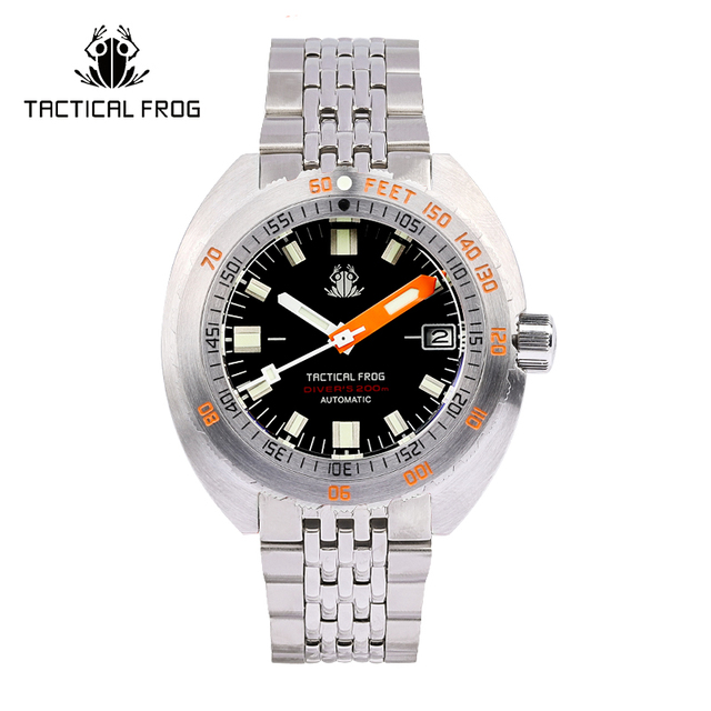 Tactical Frog Sub 300T V3 Retro Diver Watch Men NH35A Automatic Sapphire 200M Waterproof Luminous Stainless Steel Mechanical Bracelet