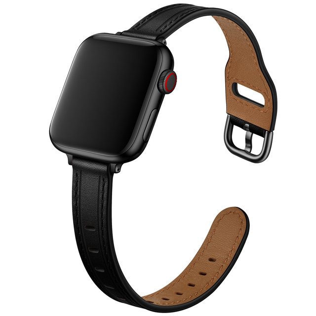 Soft Leather Watch Band for Apple Watch Strap 41mm 45mm 38/42mm 40mm 44mm Bracelet for iWatch Series 7 3 5 6 SE Wrist Watchband