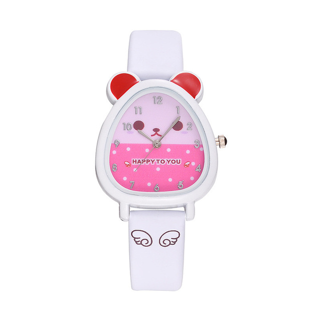 New leisure fashion cartoon dial children's watch different color strap girls beautiful quartz watch