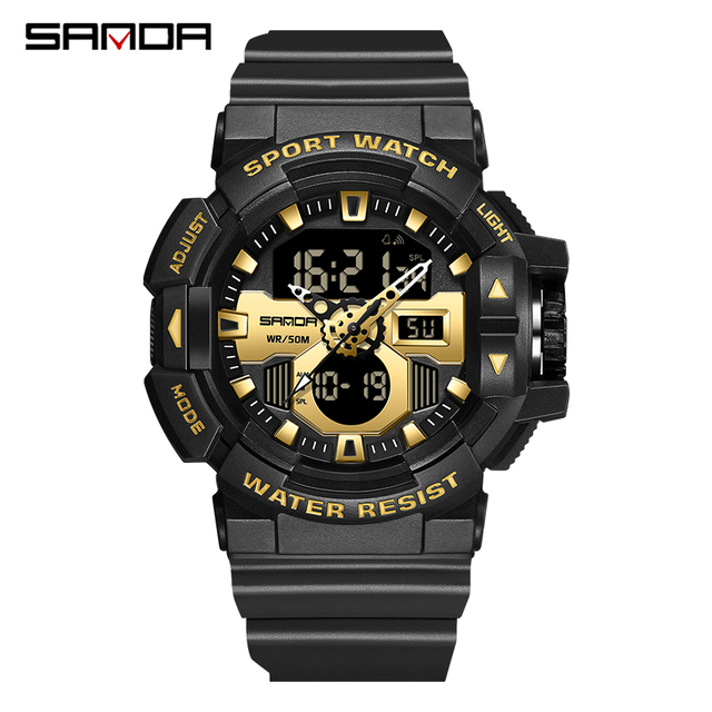 SANDA - Men's Sports Watches, Quartz, Military, Water Resistant, S-Shock, Male