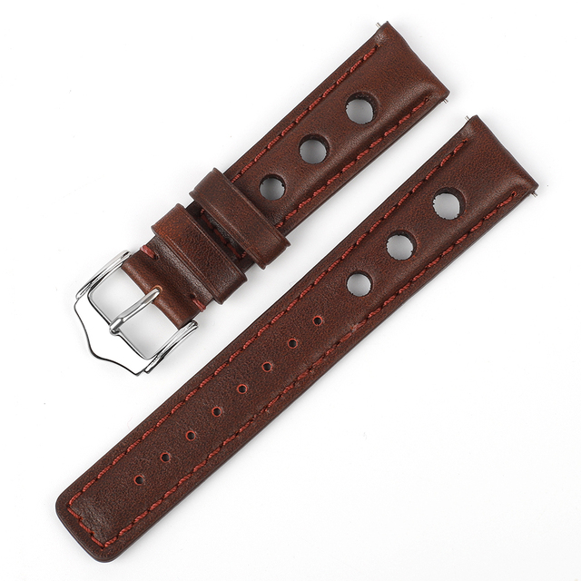 Leather Watchband Lychee Style Watch Strap 18mm 20mm 22mm 24mm Metal Buckle Lock Replacement Women Men Watch Band