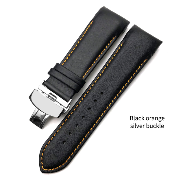 Genuine Leather Watchband 22mm 23mm 24mm Fit For Tissot T035 617 627 439 Brown Black Calfskin Watch Strap Butterfly Clasp Tools