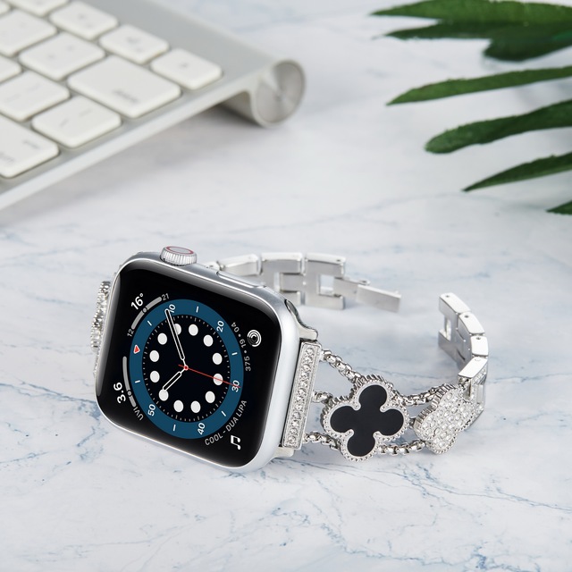 Metal strap For Apple watch 7 45mm 41mm 6 5 4 SE 44mm 40mm Ladies Luxury Smart Watch Wristband For iwatch 3 2 42mm 38mm band