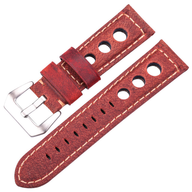 Cowhide Watch Strap Bracelet Vintage Genuine Leather 20mm 22mm 24mm Watchband Women Men Fashion Watch Band Strap With Pin Buckle