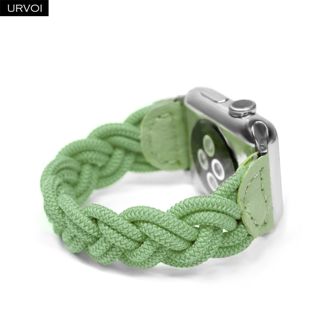 URVOI Braided Band for Apple Watch Series 7 6 SE 5 4 3 2 Woven Nylon Strap for iWatch Solo Stretchable Loop Replacement 41 45mm