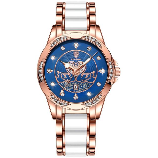 POEDAGAR Women Watch Luxury Quartz Diamond Rose Gold Ceramic Steel Watches Waterproof Luminous Swiss Brand Ladies Wristwatches