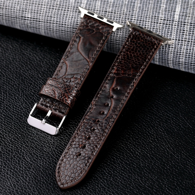 Handmade ostrich foot leather strap watches suitable for Iwatch7 6 5 se 44mm 45mm black brown high-end South African bracelet