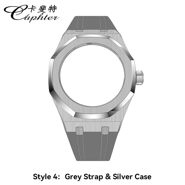 Casioak Fashion Kit for GMAS2100 Metal Watch Case Fluororobber Strap 316 Stainless Steel Bezel Rubber Watch Strap for MODIFY GMA-S2100