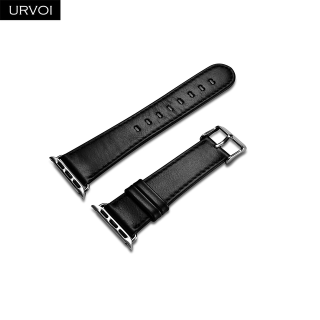 URVOI Strap for Apple Watch Series 7 6 SE 5 4 3 41 45mm Genuine Swift Leather Loop for iWatch Wristwatches Classic Pin Buckle Handmade