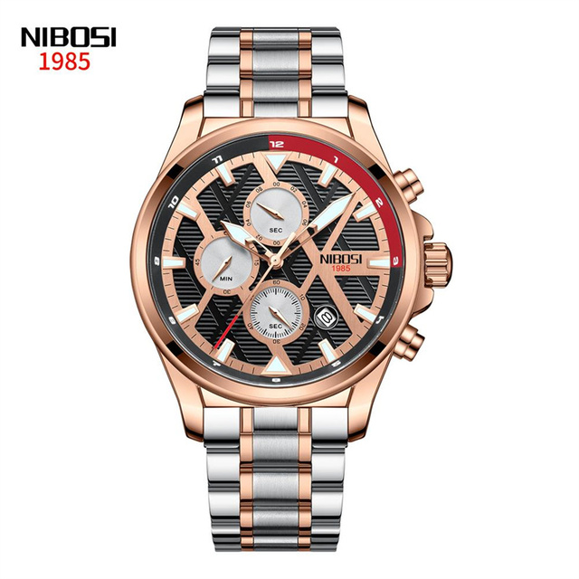 NIBOSI Mens Watches Top Brand Sports Waterproof Stainless Steel Blue Quartz Watch Men Military Wristwatch Relogio Masculino