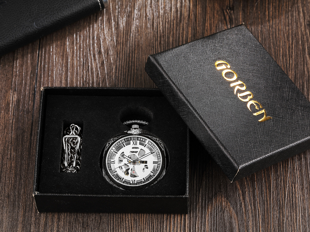 Retro Hand Wind Mechanical Luxury Steampunk Pocket Watch Hollow Silver Watches Roman Numerals Clock With Fob Chain Reloj Hombre