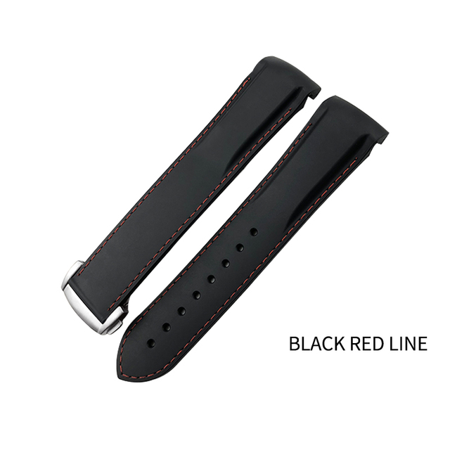 20mm 22mm 19mm 21mm Curved End Rubber Watch Band fit for HUAWEI GT 2 3 Pro Omega Longines Hydroconquest Seiko SKX Silicone Strap