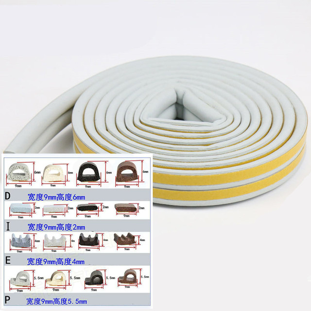 10M DIPE Self-adhesive Door and Window Sealing Tape Glass Window Anti-collision Rubber Tape Foam Sound Insulation Tape