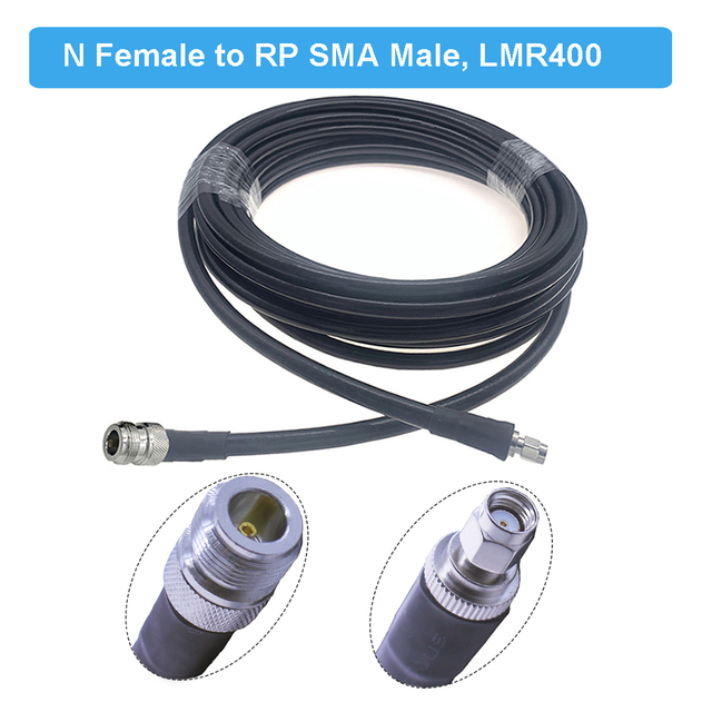 LMR400 Cable RP-SMA Male to N Female 50 Ohm RF Coax Extension Jumper Pigtail for 4G LTE Cellular Amplifier Phone Signal Booster