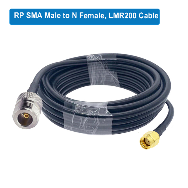 LMR200 RP-SMA Male to N Female Bulkhead Low Loss Coax Cable RF Extension Jumper for 4G LTE Wireless Router Gateway Celluloradio