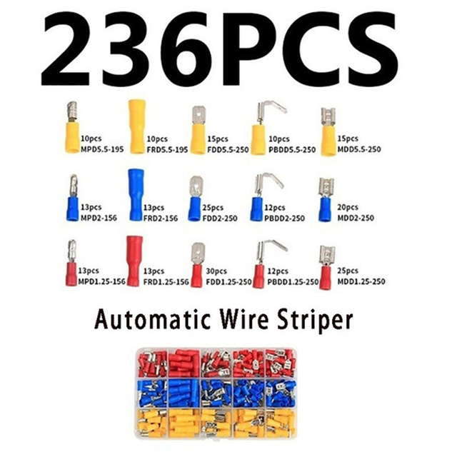 Electrical Wire Terminals Set Kits Insulated Crimp Spade Ring Assorted Electrical Wire Terminals Wire Connectors