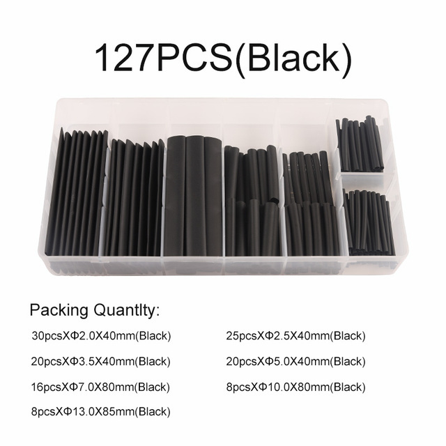 Assorted Polyolefin Boxed Heat Shrink Tubing Tool Kit Heat Shrink Wire Heat Shrink Wrap Kit