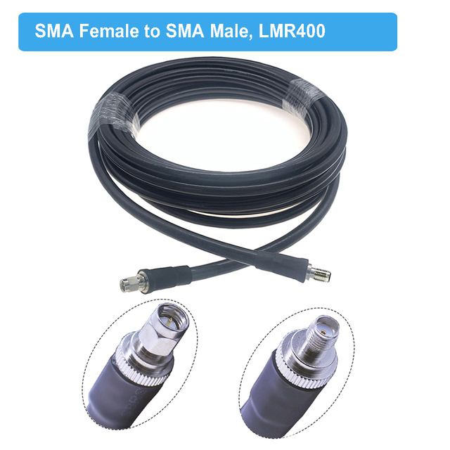 50 Ohm Pigtail RF Coaxial WiFi Router Extension Jumper Cord SMA LMR400 Cable RP-SMA Female to RP-SMA Female LMR-400