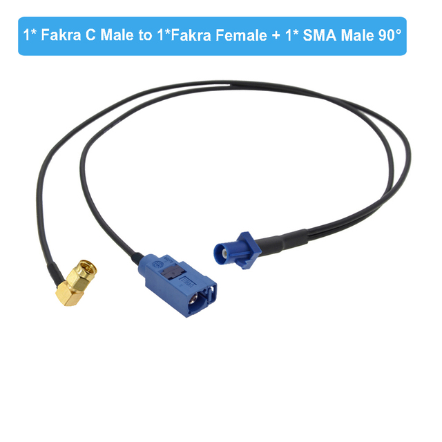 Fakra C Male to SMA Male and Fakra C Female Y Type GPS Adapter Fakra to SMA Splitter Navigation Cable GPS Antenna Extension Cord