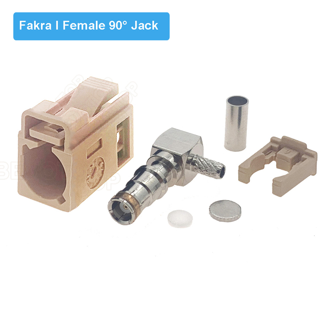 2pcs/lot Beige Fakra I Female Jack RAL 1001 RF Coaxial Connector Soldering Wire Connectors for RG316/RG174 Pigtail Cable