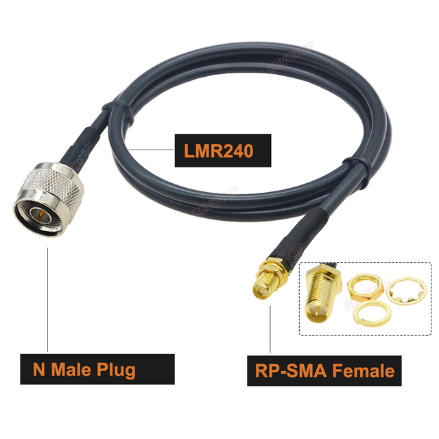 LMR240 Pigtail N Female to SMA Male Plug RF Adapter 50ohm 50-4 RF Coaxial Cable Jumper 4G 5G LTE Extension Cord 50cm~50m