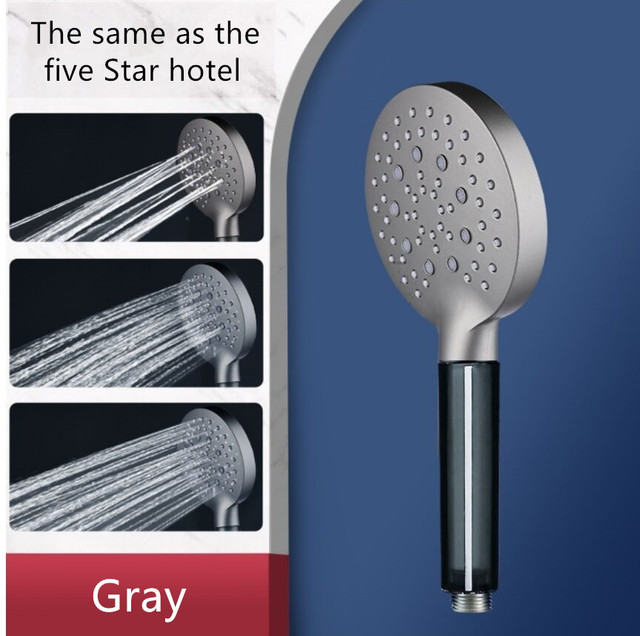 Shower Head Rainfall Bath Water Saving Filter Large Panel 3 Adjustable Gears Black Faucet Nozzles Bathroom Shower Accessories