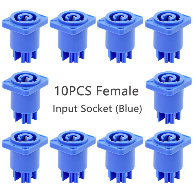 10pcs/lot 3 Pin AC Powercon Connector Male Plug NAC3FCA NAC3FCB AC Power Plug 20A/250V for Stage Light LED Screen Blue/White