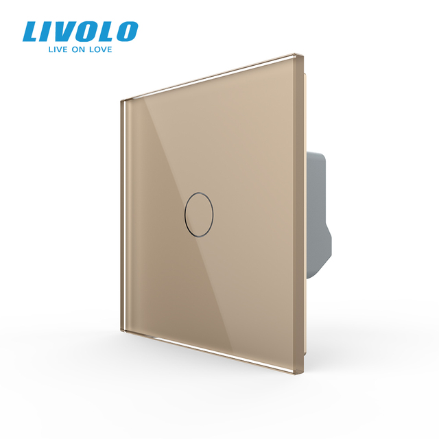 Livolo Luxury Wall Touch Sensor Switch, EU Standard 1 Gang 1Way Light Switch, Crystal Glass 220-250, C701-1/2/5