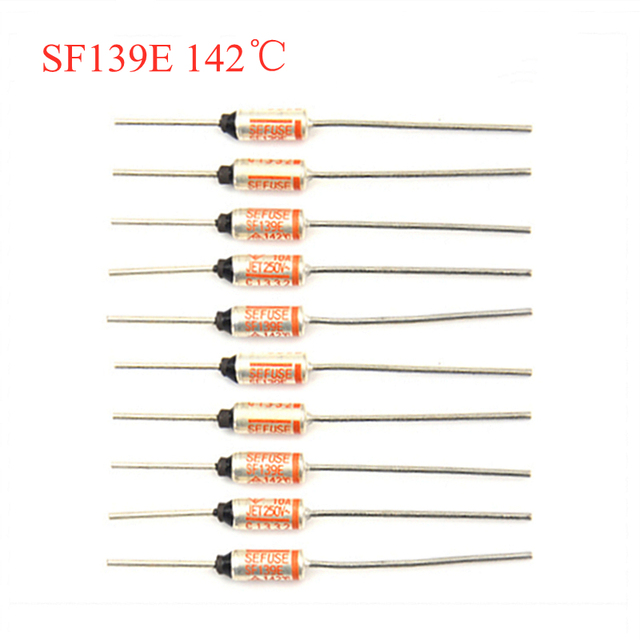 10pcs/lot NEC 250V 10A SF119E/SF129E/SF139E/SF188E Thermal Fuse Thermal Cutout 121/133/142/192/240℃ Fuse Temperature