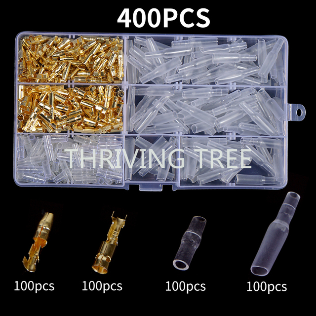 400/600pcs Bullet Terminals Car Auto Motorcycle Terminals Crimp Terminals Electrical Wire Connectors Bullet Connectors SN48B Crimping Kit