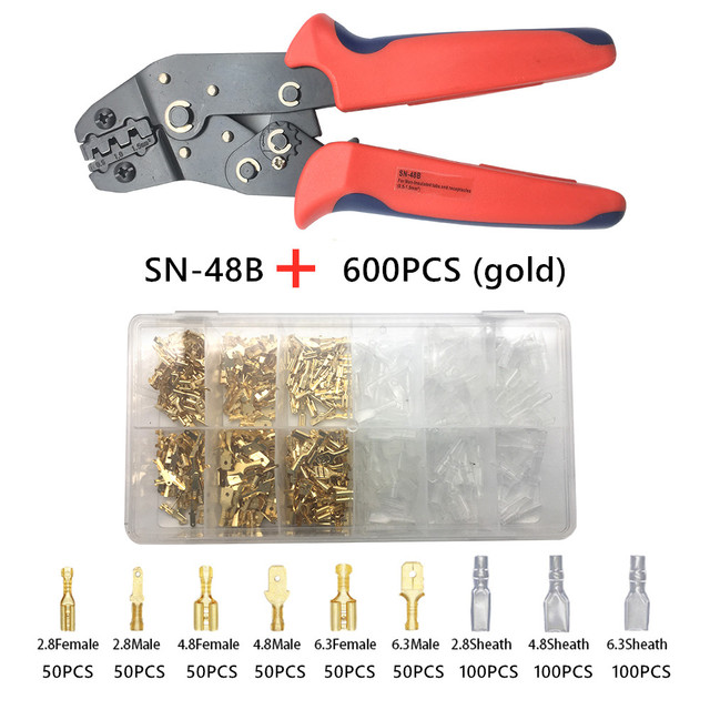 900/600/315pcs 2.8/4.8/6.3mm Insulated Crimp Terminals Seal Electrical Wire Connectors Crimp Terminal Connector Assortment Kit