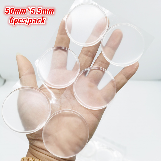 1/6pcs Self-adhesive Door Handle Bumper Protective Plug Transparent Silicone Wall Guard Non-slip Round Doors Stopper Muffler