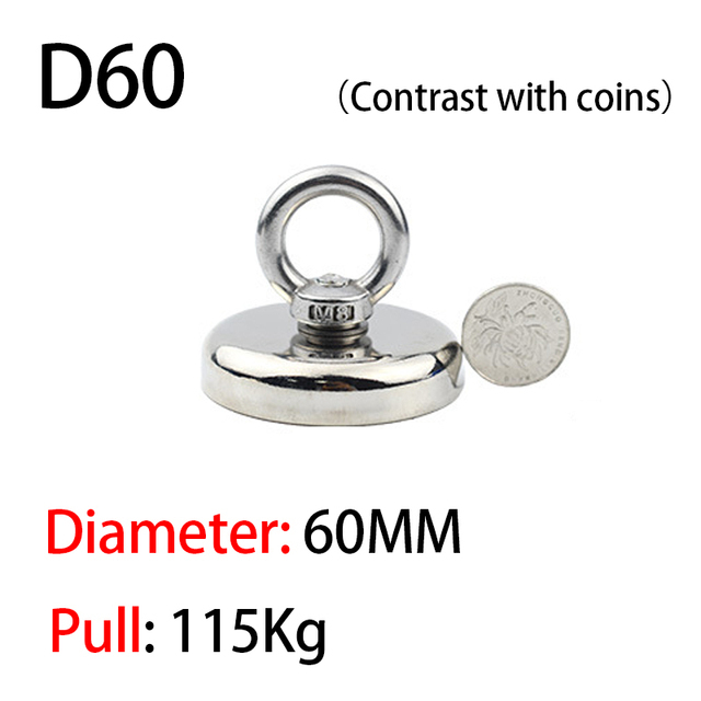 1pc Super Strong Neodymium Magnet Fishing Bowl Salvage Strong Round Neodymium Magnet Magnetic Hook Sea Fishing Magnet Finder