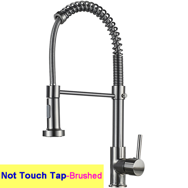 Black Touch Spring Kitchen Mixer Faucets Quality Brass Hot Cold Pull Kitchen Mixer Taps Smart Sensor Touch Kitchen Faucet