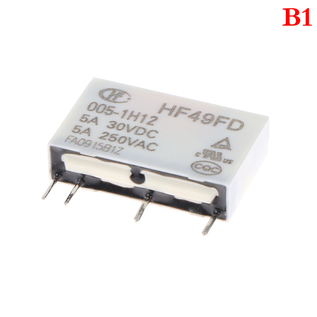 General Purpose Voltage Relay HF49FD-005-1H12 005-1H12 HF49FD DC5V 1H12 4PIN 5A 20x5x12.5mm