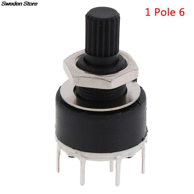 1pc SR16MM Rotary Switch 2 Pole 3 4 Position 1 Pole 5 6 8 Position Hub Band Switch