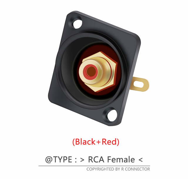 Premium Board Mount RCA Connector Female, Silver RCA Female Socket, Red and White Colors Available, 50 Pieces