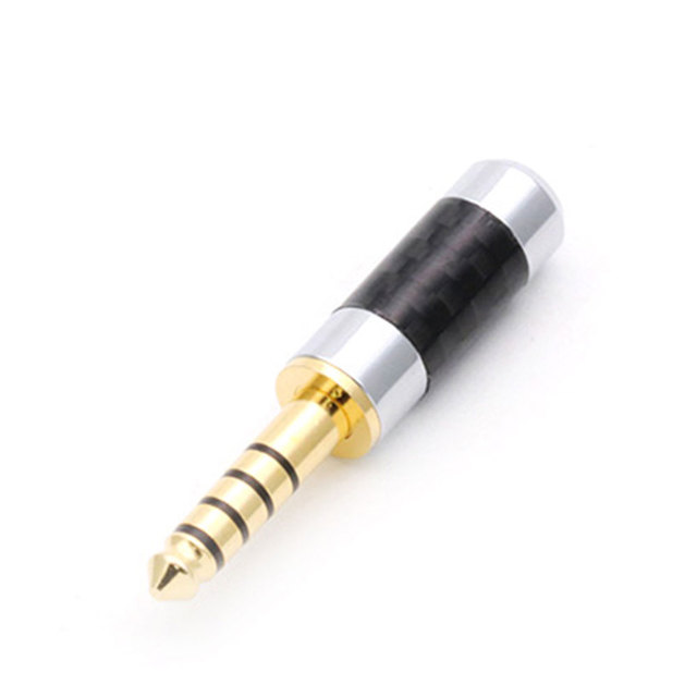 10pcs Gold Plated Carbon Fiber Jack 4.4mm 5 Pole Audio Connectors Pure Copper Connector With 6mm Wire Hole