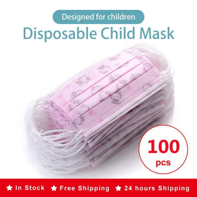 3 ply non woven fabric disposable children's cartoon mask