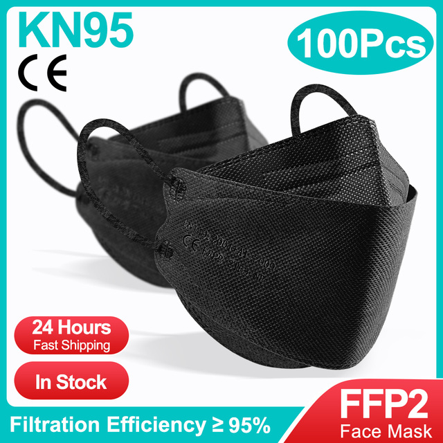 10-100 قطعة الكورية الأسماك KN95 Maske FFP2 Mascarillas FPP2 المعتمدة الصحية قناع وجه واقي التنفس أقنعة الفم ffp2fan CE