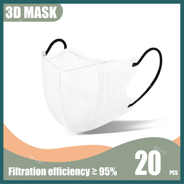 Disposable Protective Mask Morandi Black Masks 3D Adult 4 Ply 95% Filtration Mascarillas quiurgicas Homeopathic No Nose Bridge