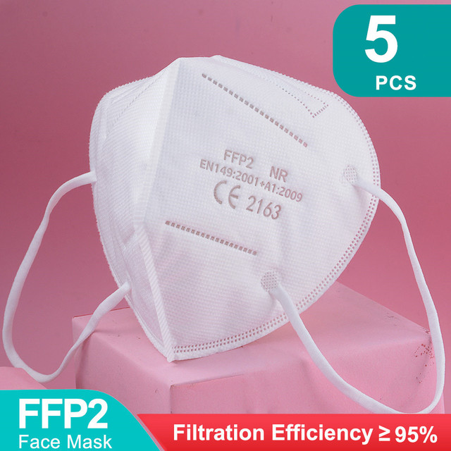 9 ألوان FFP2 Mascarillas KN95 أقنعة الوجه للكبار 5 طبقات سلامة الغبار التنفس FFP2 قناع الكبار الأسود FPP2 KN95 قناع الوجه CE