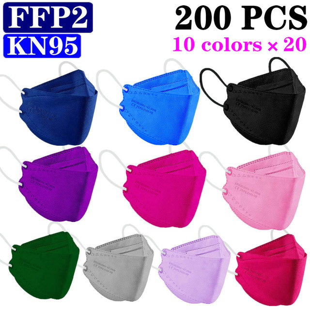 KN95 FFP2 CE 80 Unique Print Beauty Wholesale Fish Mask Mascarillas Protective Breathing Anti Fog Adult Colorful Masques