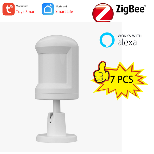 Tuya Smart ZigBee 3.0 Battery Alexa PIR Motion Sensor Detector 7m 150° Works with ZigBee BLE5.0 Bluetooth Network Gateway Hub