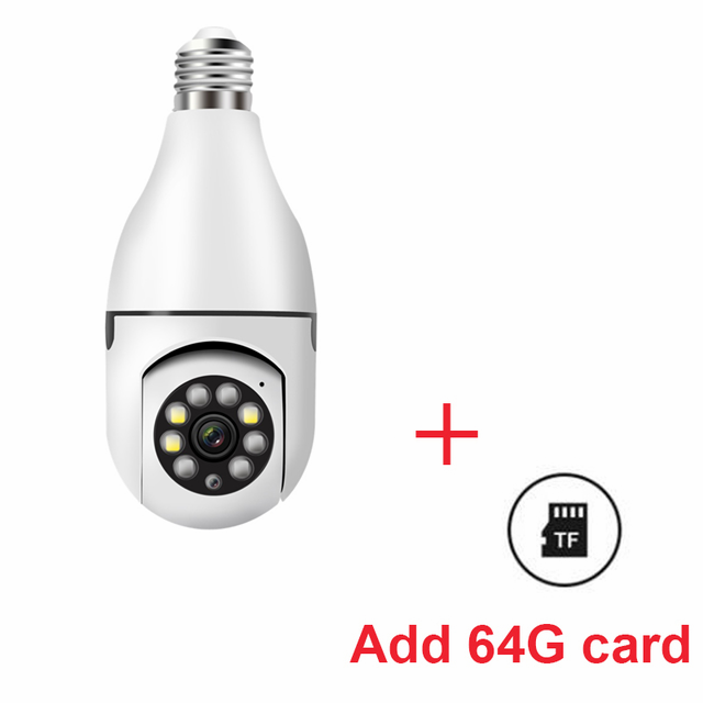 E27 Bulb Wireless Surveillance Camera WiFi PTZ IP Camera 1080P Night Vision Full Color Automatic Human Tracking Mini Camera