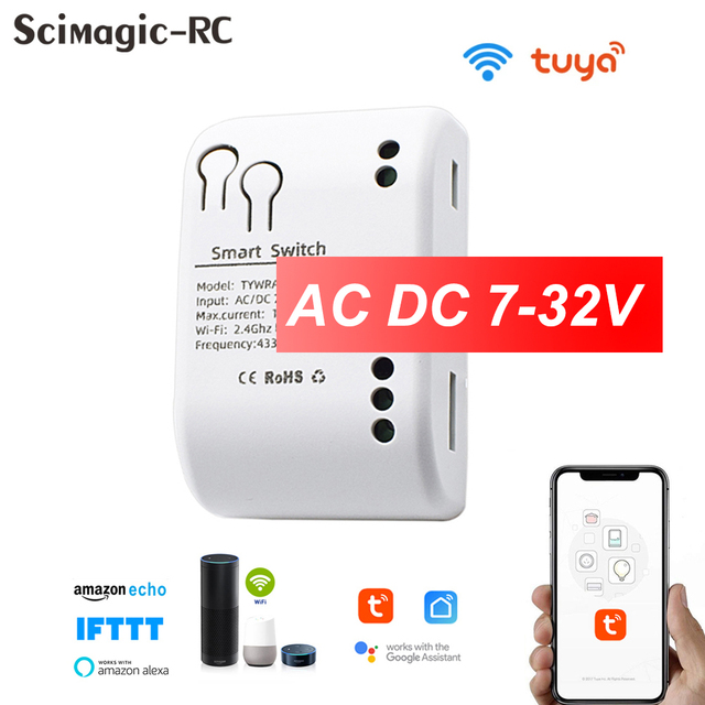 Tuya Smart Garage Door Opener WiFi RF 1/2/4CH Controller Relay Switch Timer Works with Alexa Google Home Voice Command