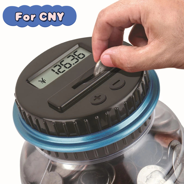 Digital Coin Bank Savings Jar Piggy Bank Electronic LCD Display Coin Counter Automatic Totals Storage Saving Box for Kids Adults