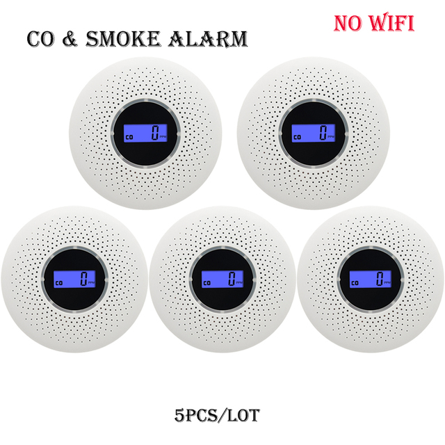 Smoke And Carbon Carbon Monoxide Detector Fire Protection Combination Smoke Co Alarm Built In Beep Battery Powered Easy To Install